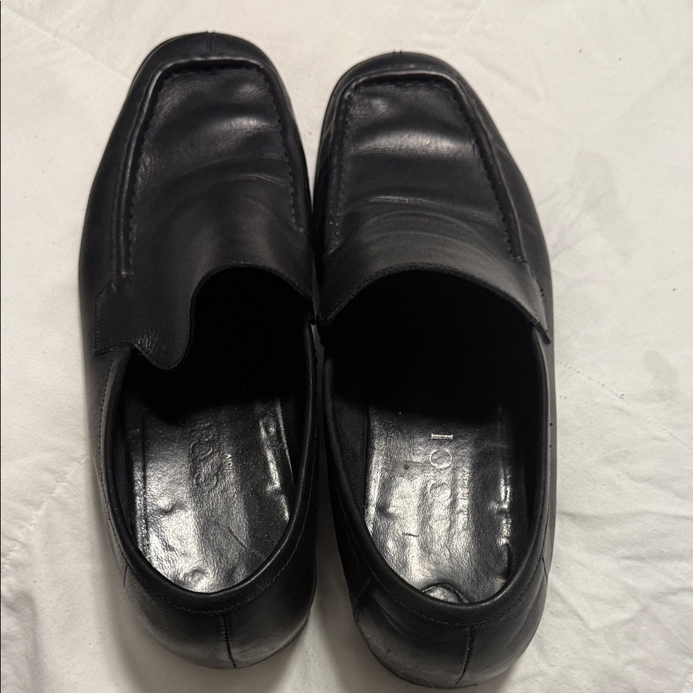 Gucci Black Leather Men's Slip-On Loafers